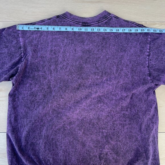 Vintage 90s Nevada City California Purple Acid Wash Gold Embroidered T-Shirt XL - Picture 13 of 15